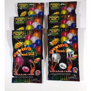 Supreme Glow Beach Balls 12” Glow Stick 3 Pink 3 White 10+ Hours New (6 Total)
